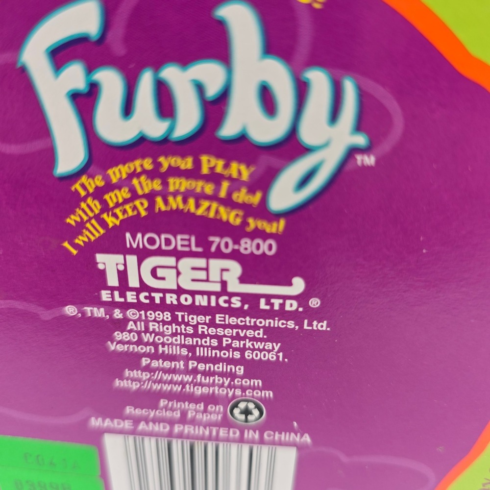 Tiger Electronics Furby 1998 Vintage Model 70-800 Tuxedo Black White - Picture 2 of 4